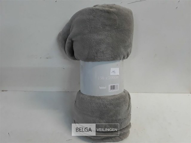 1 x fleece plaid 150x200 cm grijs - afbeelding 2 van  3