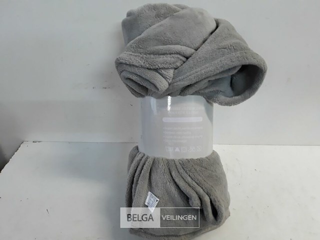 1 x fleece plaid 150x200 cm grijs - afbeelding 3 van  3