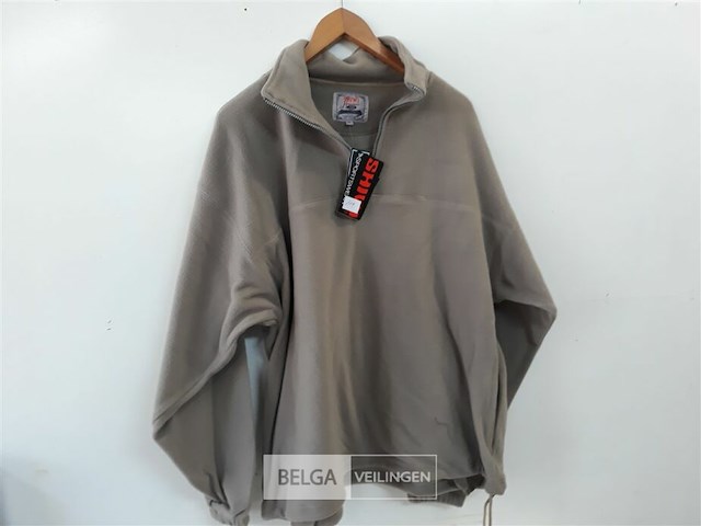 1 x fleece trui korte rits beige xl - afbeelding 1 van  3