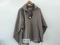 1 x fleece trui korte rits donkerbeige xl - afbeelding 1 van  3