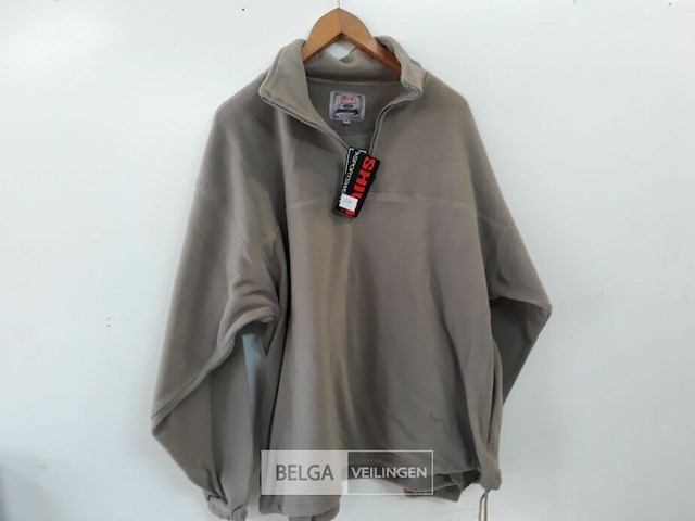 1 x fleece trui korte rits donkerbeige xl - afbeelding 2 van  3