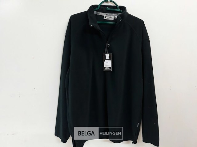 1 x fleece trui korte rits groen xl - afbeelding 1 van  3
