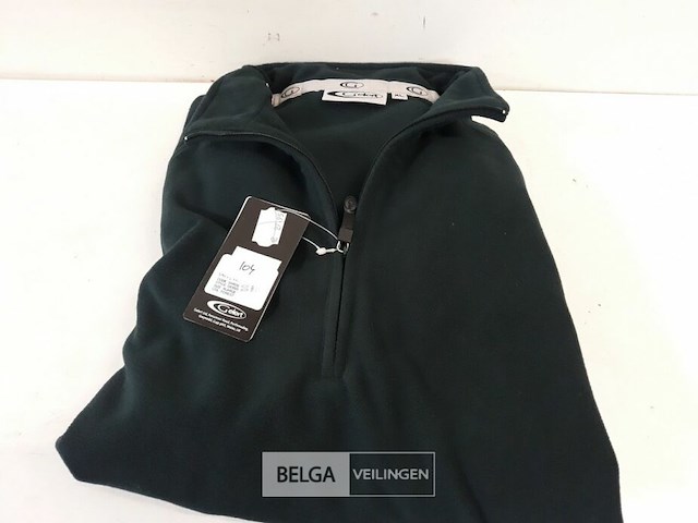 1 x fleece trui korte rits groen xl - afbeelding 3 van  3