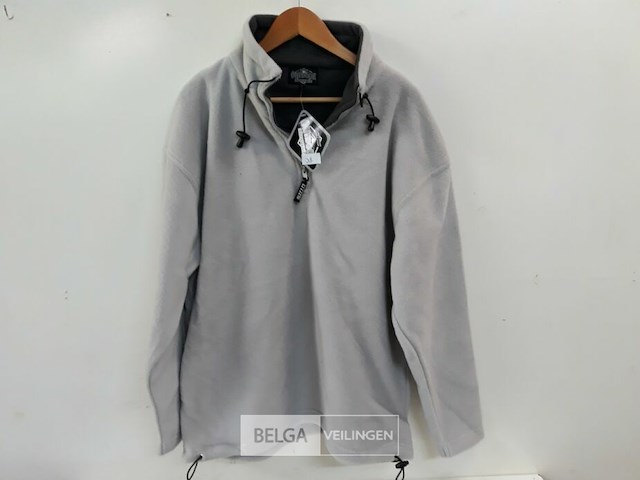 1 x fleece trui korte rits licht grijs l - afbeelding 2 van  3