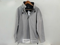 1 x fleece trui korte rits licht grijs l - afbeelding 2 van  3