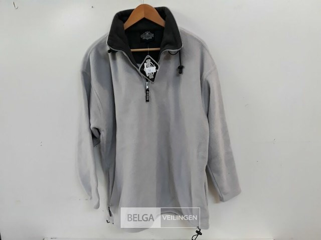 1 x fleece trui korte rits licht grijs m - afbeelding 1 van  3