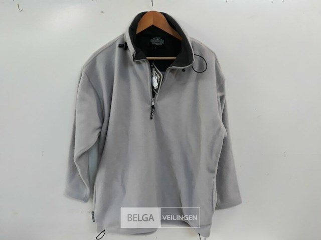 1 x fleece trui korte rits licht grijs s - afbeelding 2 van  3