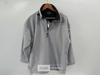 1 x fleece trui korte rits licht grijs s - afbeelding 2 van  3