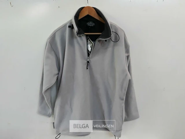 1 x fleece trui korte rits licht grijs s - afbeelding 1 van  3