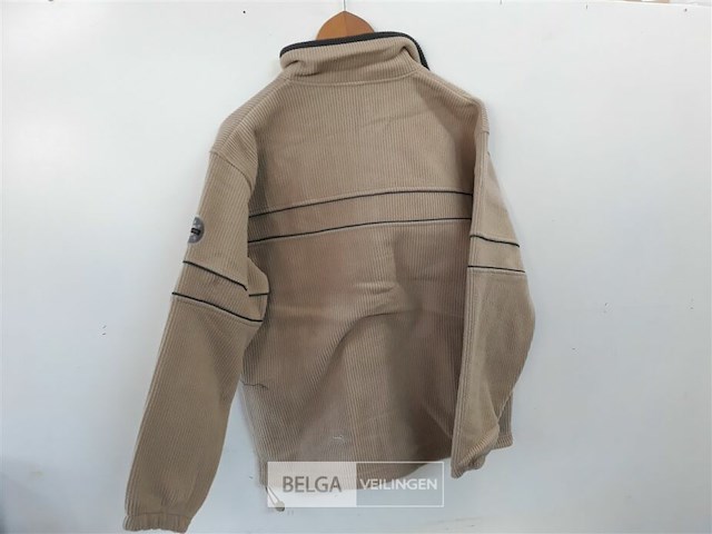 1 x fleece trui lange rits beige m - afbeelding 2 van  3