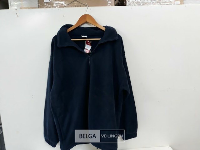 1 x fleece trui lange rits blauw xl - afbeelding 2 van  3