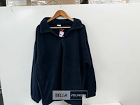 1 x fleece trui lange rits blauw xl - afbeelding 2 van  3