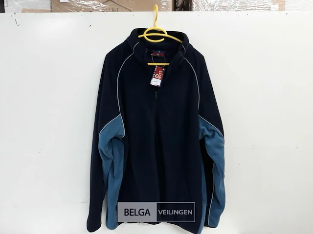 1 x fleece trui lange rits blauw/l blauw xl - afbeelding 1 van  3