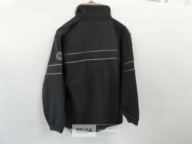 1 x fleece trui lange rits bruin s - afbeelding 3 van  3