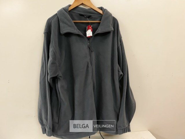 1 x fleece trui lange rits grijs xxl - afbeelding 2 van  3