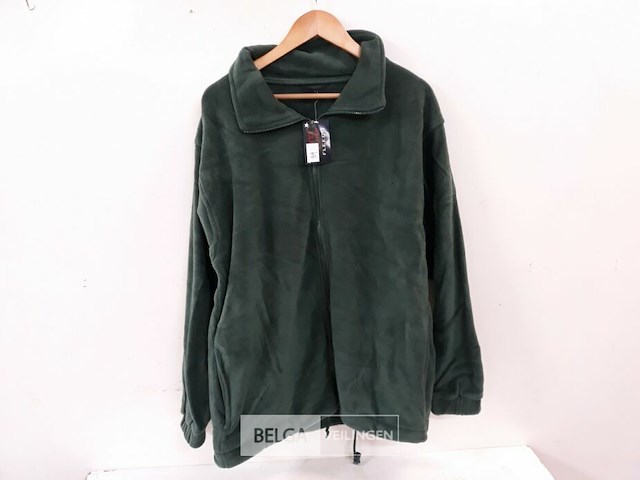 1 x fleece trui lange rits groen l - afbeelding 2 van  3
