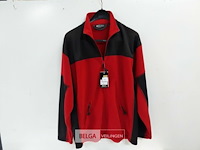 1 x fleece trui lange rits rood/zwart l - afbeelding 2 van  3