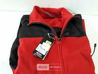 1 x fleece trui lange rits rood/zwart l - afbeelding 3 van  3