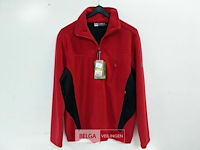 1 x fleece trui lange rits rood/zwart l - afbeelding 1 van  3