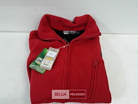 1 x fleece trui lange rits rood/zwart l - afbeelding 3 van  3