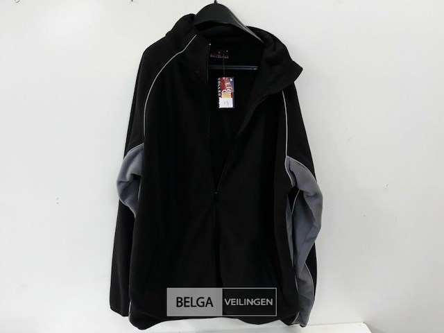 1 x fleece trui lange rits zwart/grijs xl - afbeelding 1 van  3