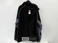 1 x fleece trui lange rits zwart/grijs xl - afbeelding 1 van  3