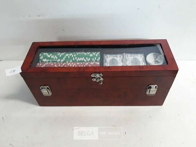 1 x flessenkist + pokerset - afbeelding 2 van  3