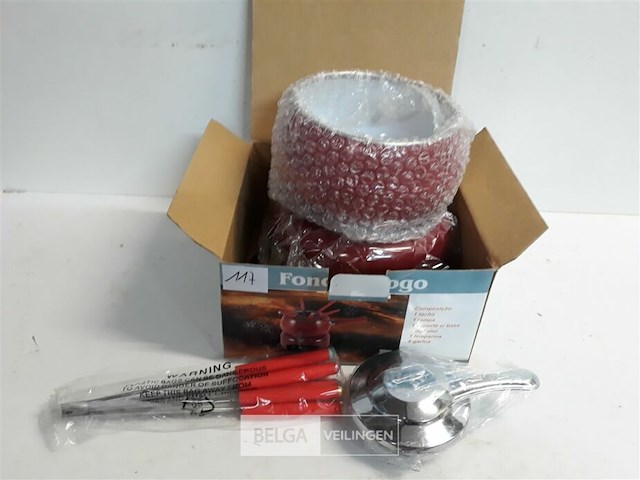 1 x fondue set op gelbrander rood - afbeelding 3 van  3