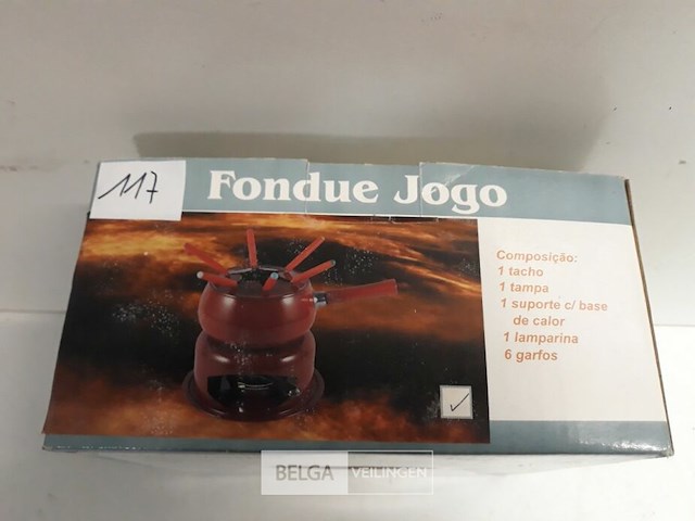 1 x fondue set op gelbrander rood - afbeelding 2 van  3
