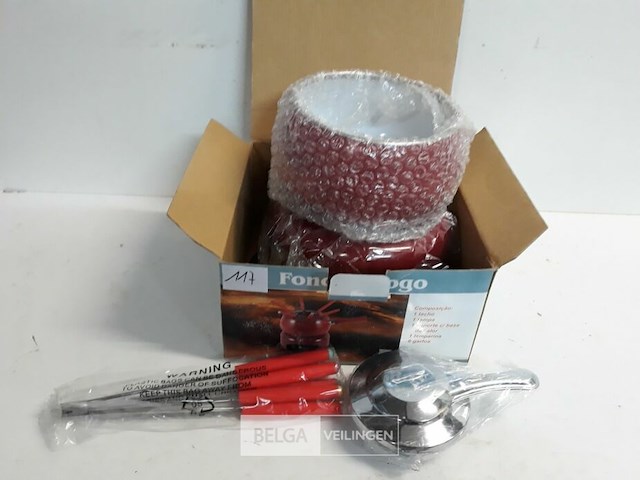 1 x fondue set op gelbrander rood - afbeelding 3 van  3