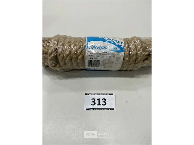 1 x gedraaide jutetouw natuur 12 mm 10 meter - afbeelding 1 van  3