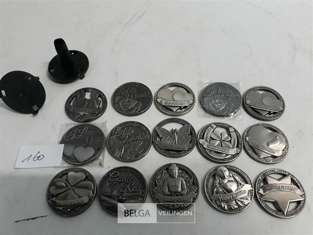 1 x geluksmunten + houder mix - afbeelding 2 van  3