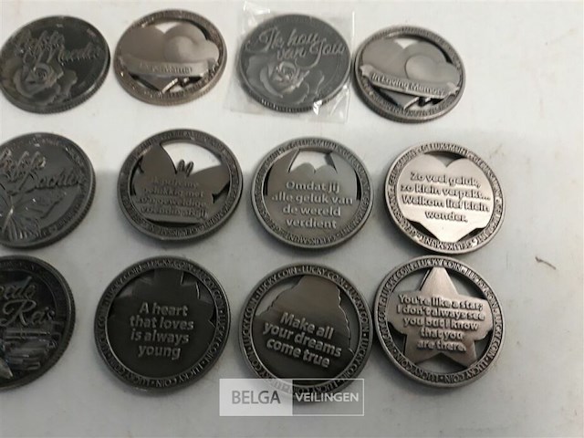 1 x geluksmunten + houder mix - afbeelding 3 van  3