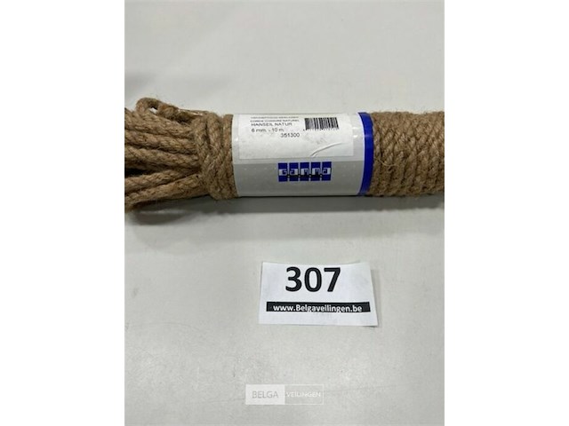 1 x geslagen heneptouw 6mm 10 meter - afbeelding 2 van  3