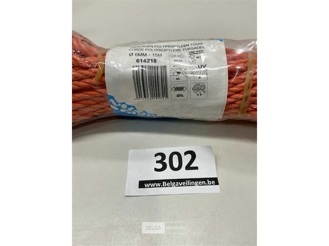 1 x geslagen polypropyleen touw 6mm 15 meter - afbeelding 1 van  3