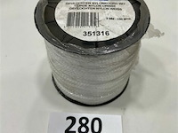 1 x gevlochten nylon koord wit 2mm 150 meter - afbeelding 1 van  3