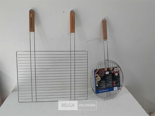 1 x grillrooster 1 x rond 30 cm + 1 x bbq rooster 53x40 cm - afbeelding 1 van  3