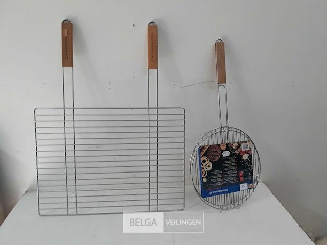 1 x grillrooster 1 x rond 30 cm + 1 x bbq rooster 53x40 cm - afbeelding 1 van  3