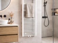 1 x h1200xb500 handdoekradiator mat wit - linteo - afbeelding 1 van  3