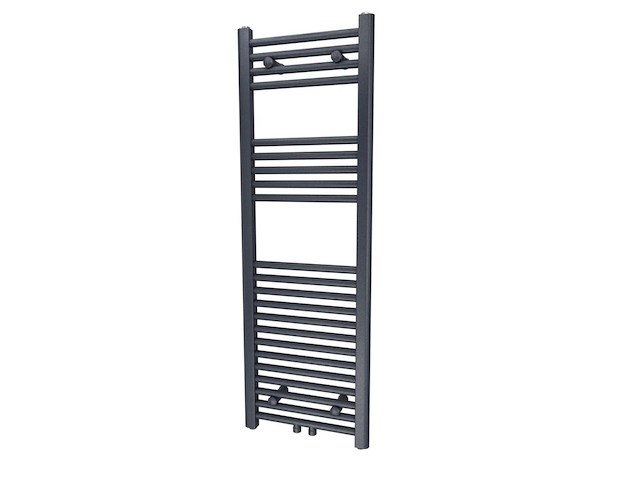 1 x h1200xb600 handdoekradiator mat zwart - linteo - afbeelding 2 van  4