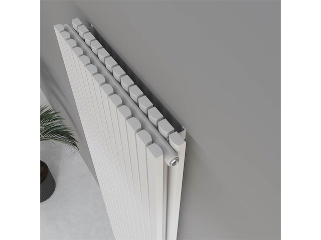 1 x h1800xb500 dubbele design radiator vero mat wit - afbeelding 2 van  5