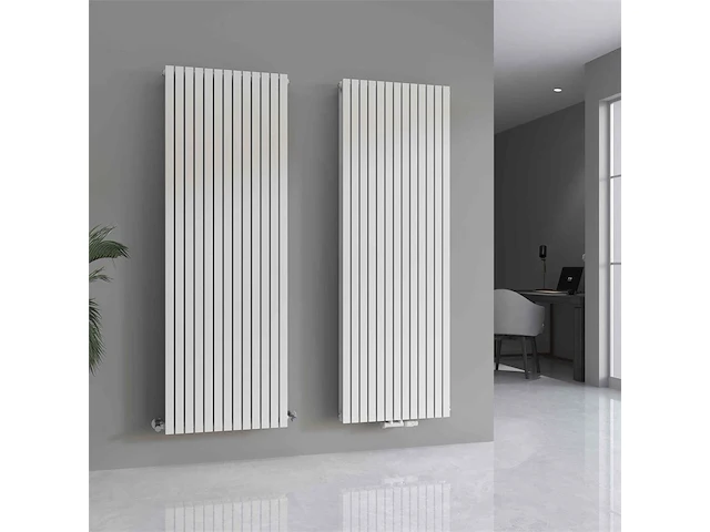 1 x h1800xb500 dubbele design radiator vero mat wit - afbeelding 4 van  5