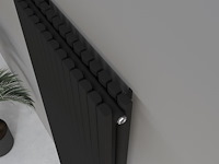 1 x h1800xb500 dubbele design radiator vero mat zwart - afbeelding 2 van  5