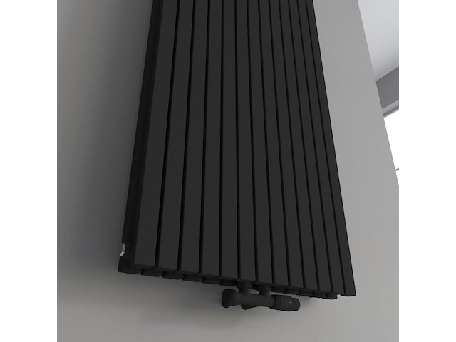 1 x h1800xb500 dubbele design radiator vero mat zwart - afbeelding 3 van  5