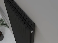1 x h1800xb500 dubbele design radiator vero mat zwart - afbeelding 2 van  5