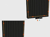 1 x h1800xb500 dubbele design radiator vero mat zwart - afbeelding 5 van  5