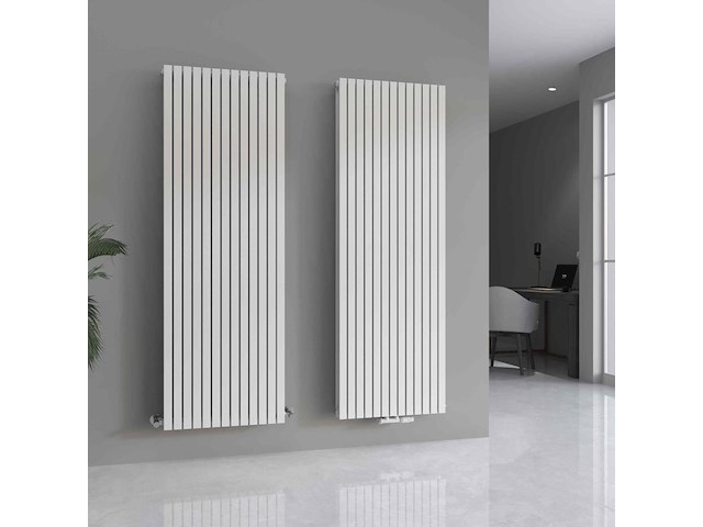 1 x h1800xb600 dubbele design radiator vero mat wit - afbeelding 4 van  5
