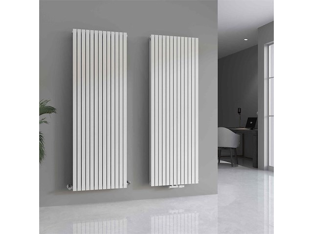 1 x h1800xb600 dubbele design radiator vero mat wit - afbeelding 4 van  5
