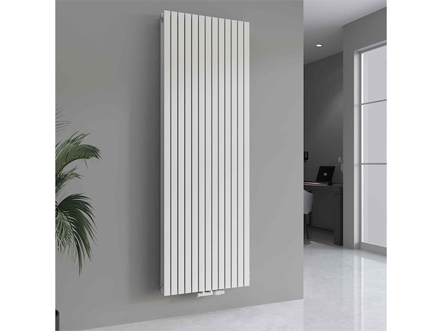 1 x h1800xb600 dubbele design radiator vero mat wit - afbeelding 1 van  5