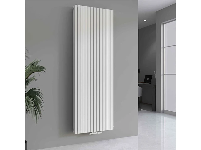 1 x h1800xb600 dubbele design radiator vero mat wit - afbeelding 1 van  5